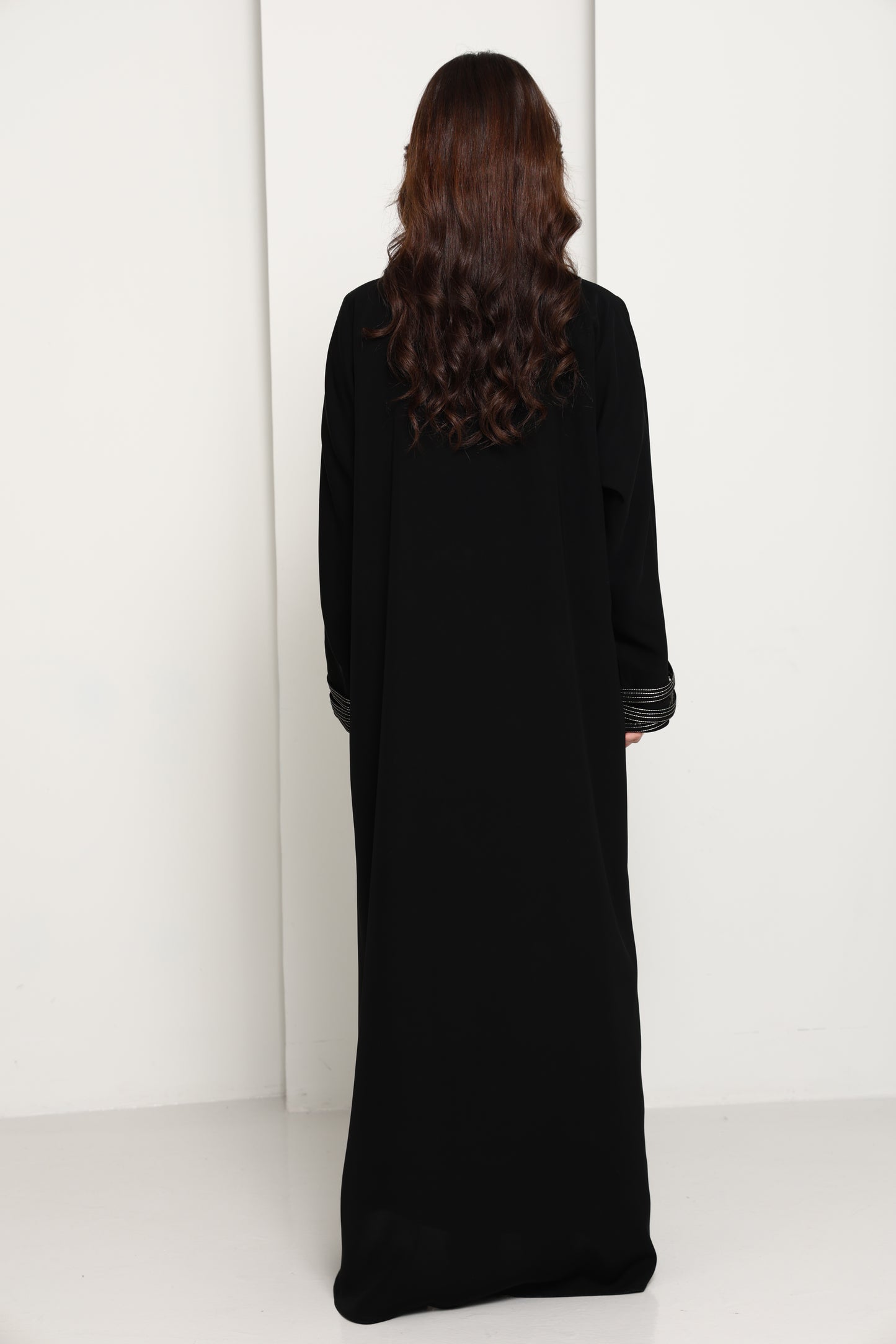 Premium Fabric Modern Abaya | Front Open A-Line Abaya with Stitch Detail