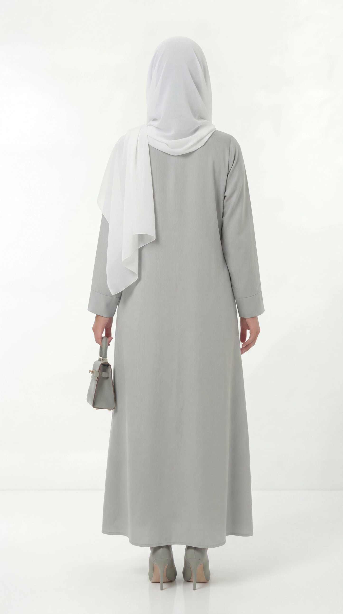 Elegant Green Pleated Abaya with Matching Headscarf