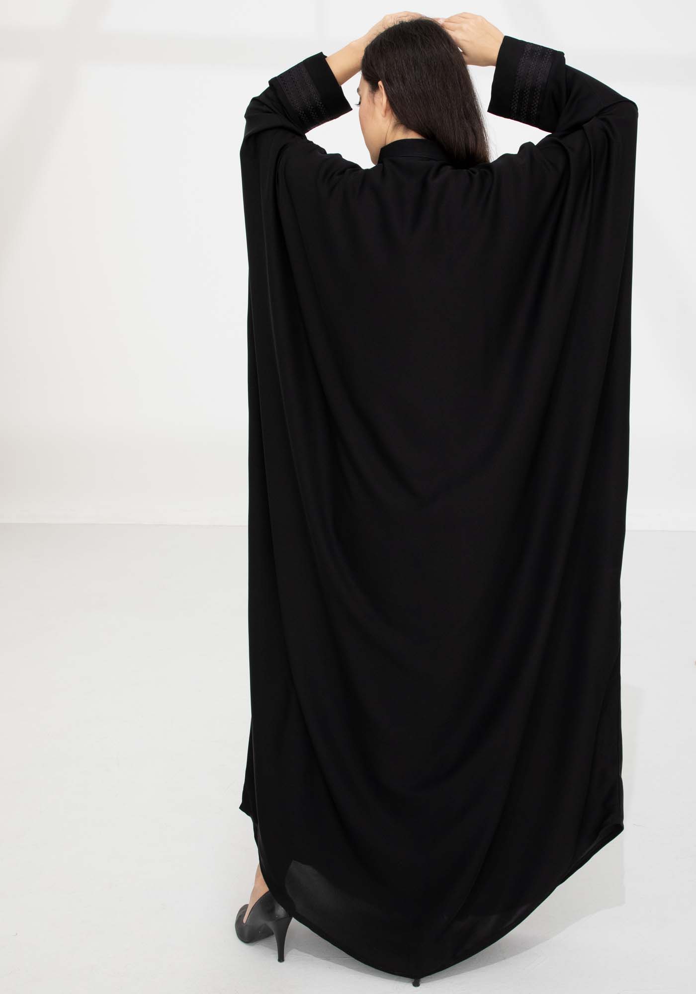Elegant Black Nida Bisht with Lace Detailing