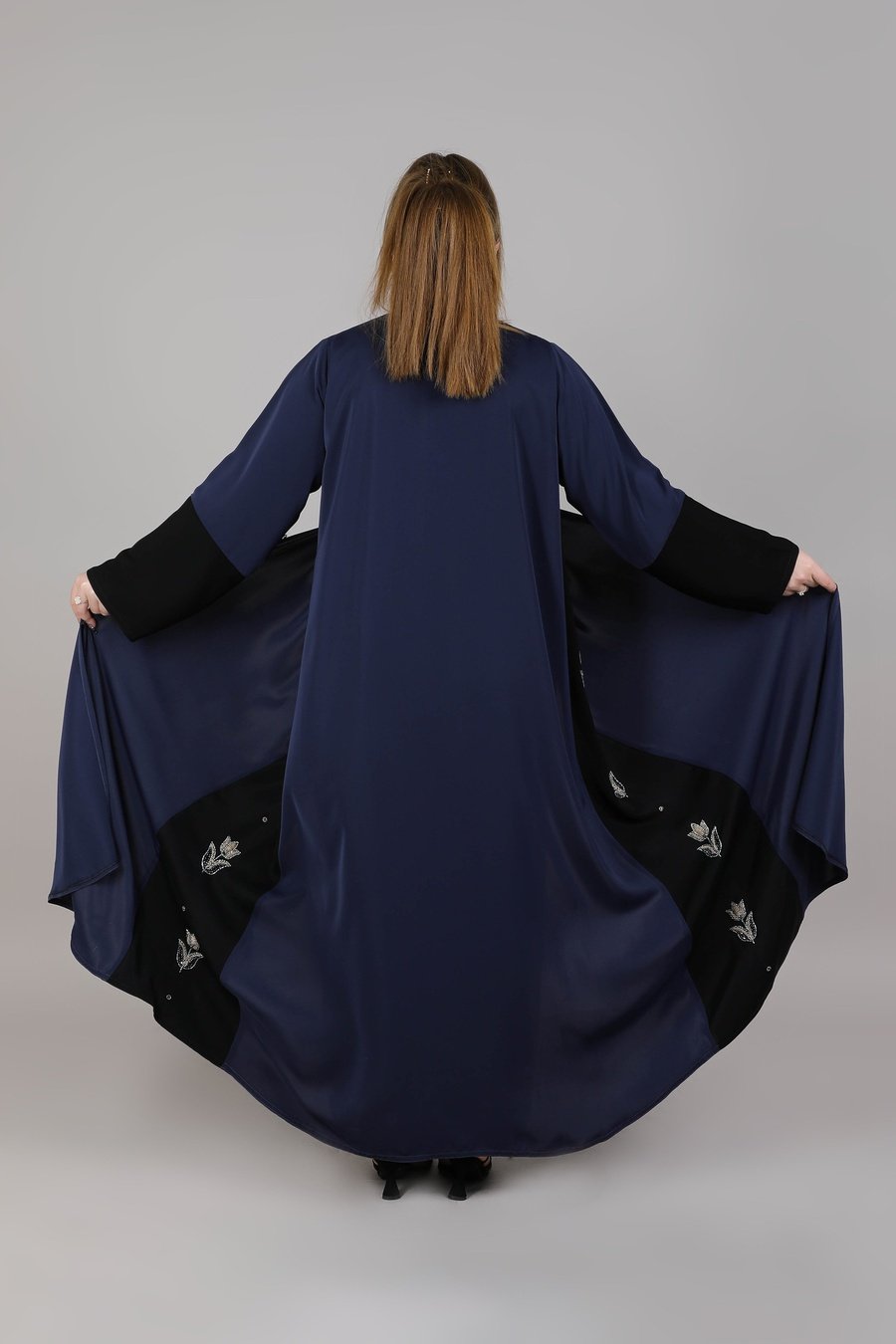 MSquare Fashion Multiple Color Nida Abaya Embroidery On Sides