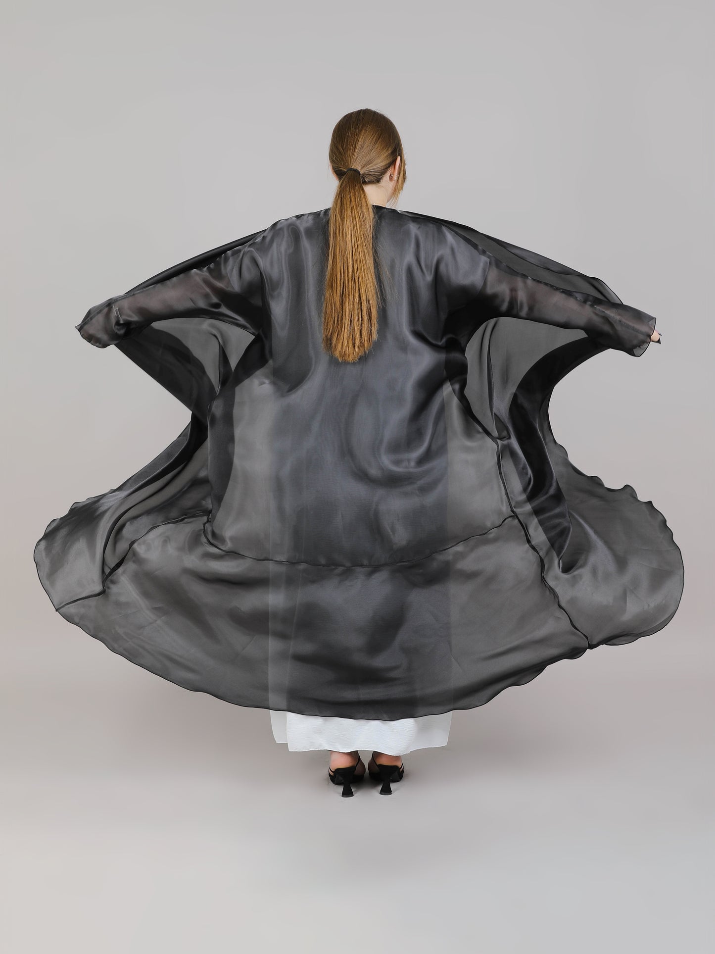 MSquare Fashion Black Organza Abaya
