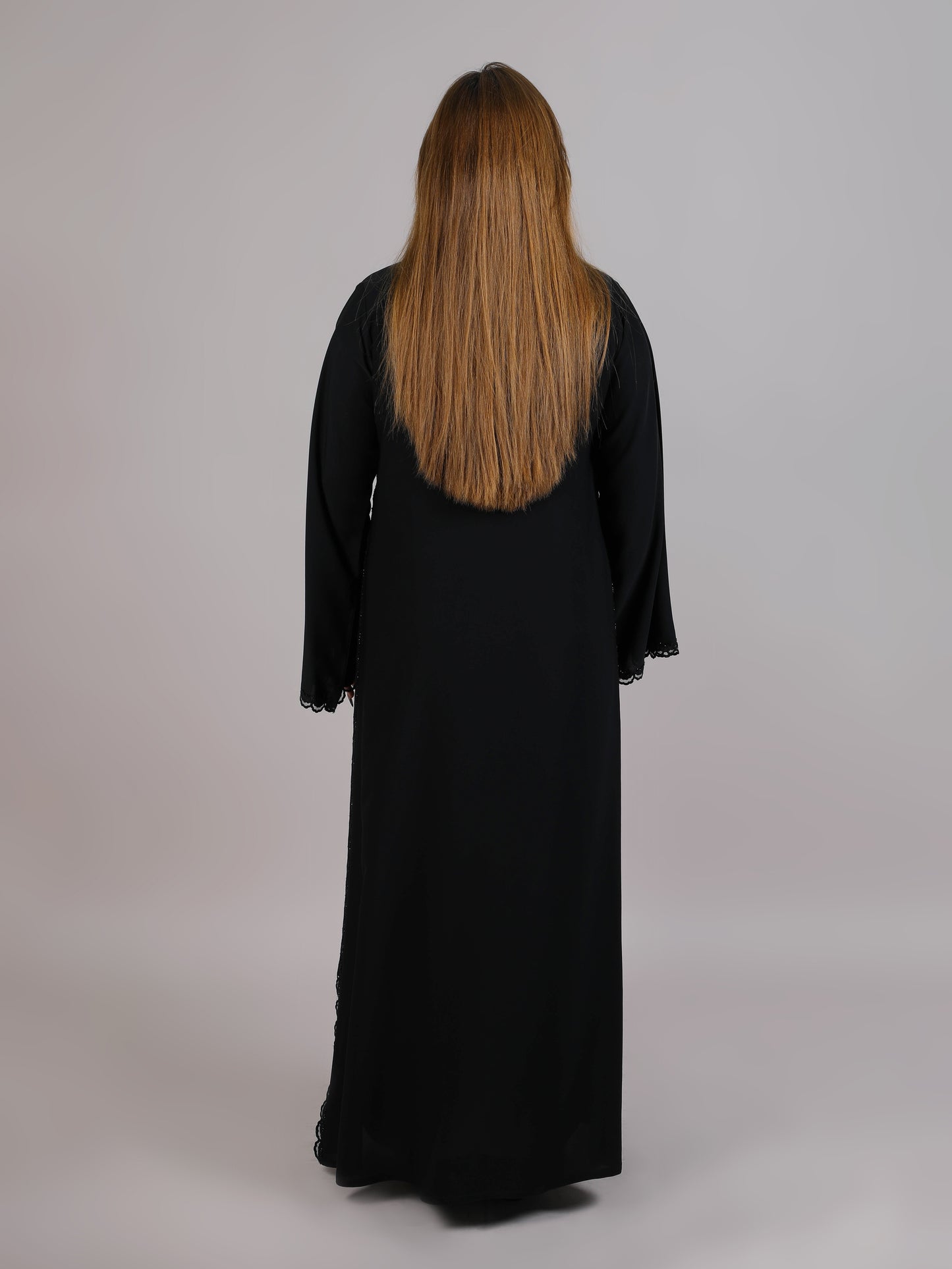 MSquare Fashion Black Nida Embroidered Abaya