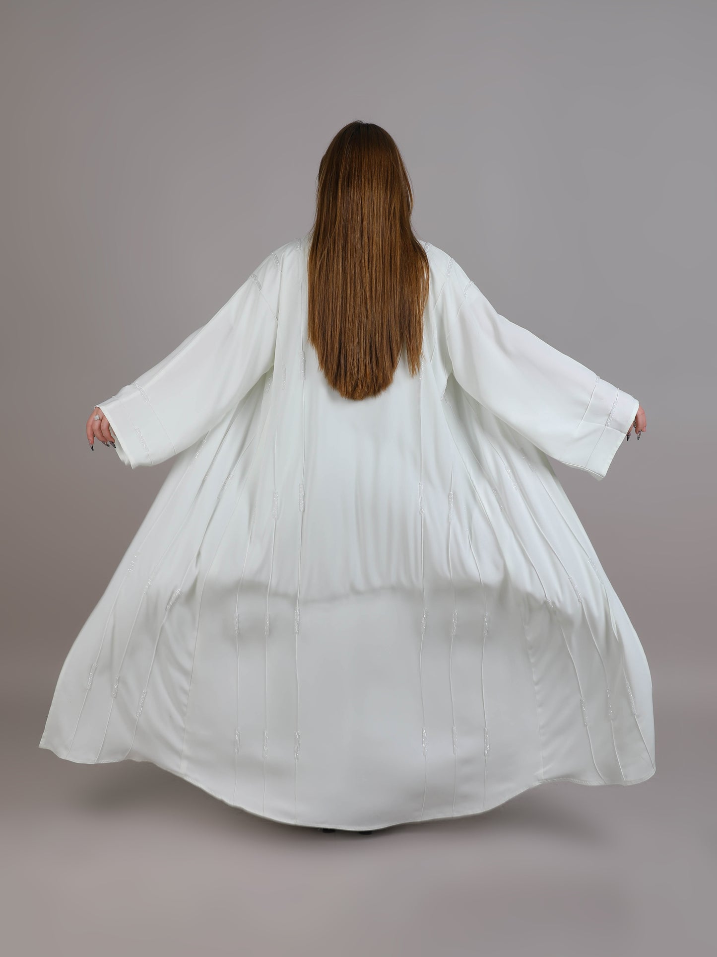 MSquare Fashion White Nida Embroidered With Lining