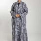 Front Open Camouflage Linen Abaya