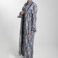 Front Open Camouflage Linen Abaya