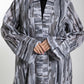 Front Open Camouflage Linen Abaya