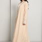 The Sandstone Sovereign – Blazer-Cut Abaya with Guipure Lace Detailing