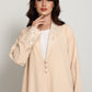 The Sandstone Sovereign – Blazer-Cut Abaya with Guipure Lace Detailing