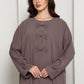 Mocha Brown Closed Abaya with Tonal Loop Fastenings