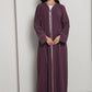 Elegant A-Line Abaya with Thread Work Detailing I Hand-Embellished | Premium Fabric Occasion Wear