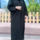 Soft Forest Green Crepe Pleated Shimmer Abaya