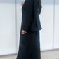 Soft Forest Green Crepe Pleated Shimmer Abaya