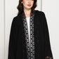 Designer Star Lace with Matching Headscarf Front Open Abaya