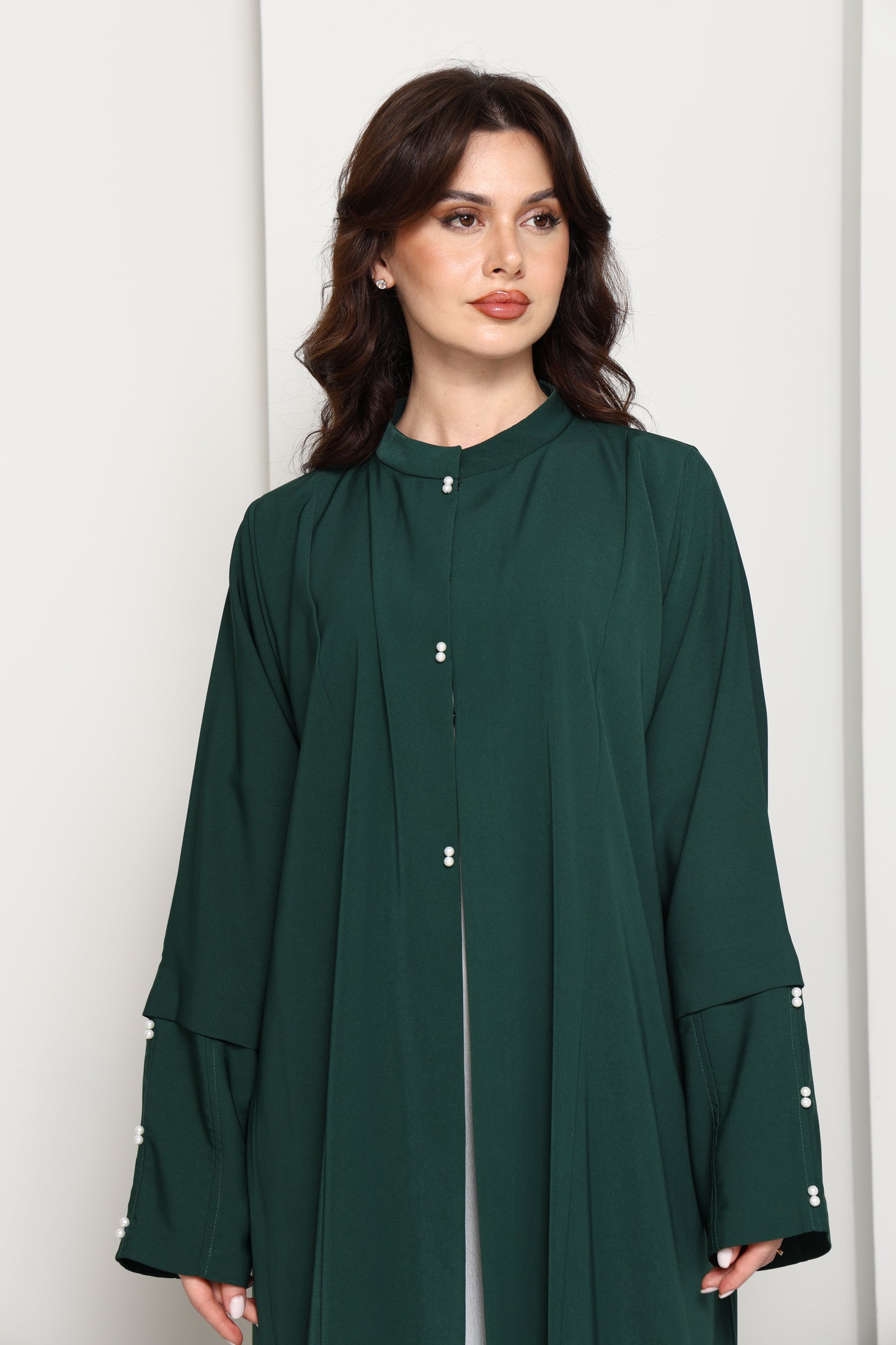 Minimalist Designer Abaya with Pearl Accents