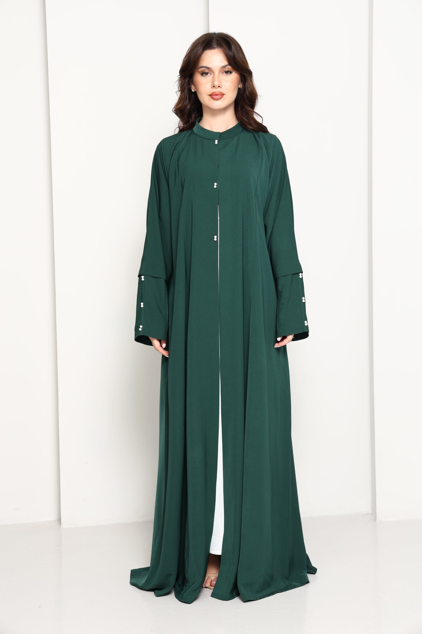 Minimalist Designer Abaya with Pearl Accents