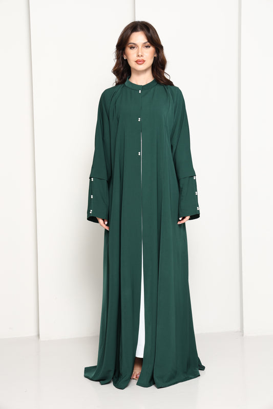 Minimalist Designer Abaya with Pearl Accents