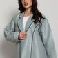Green-Mist Bridal Satin Coat Abaya