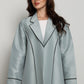 Green-Mist Bridal Satin Coat Abaya