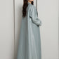Green-Mist Bridal Satin Coat Abaya