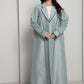 Green-Mist Bridal Satin Coat Abaya