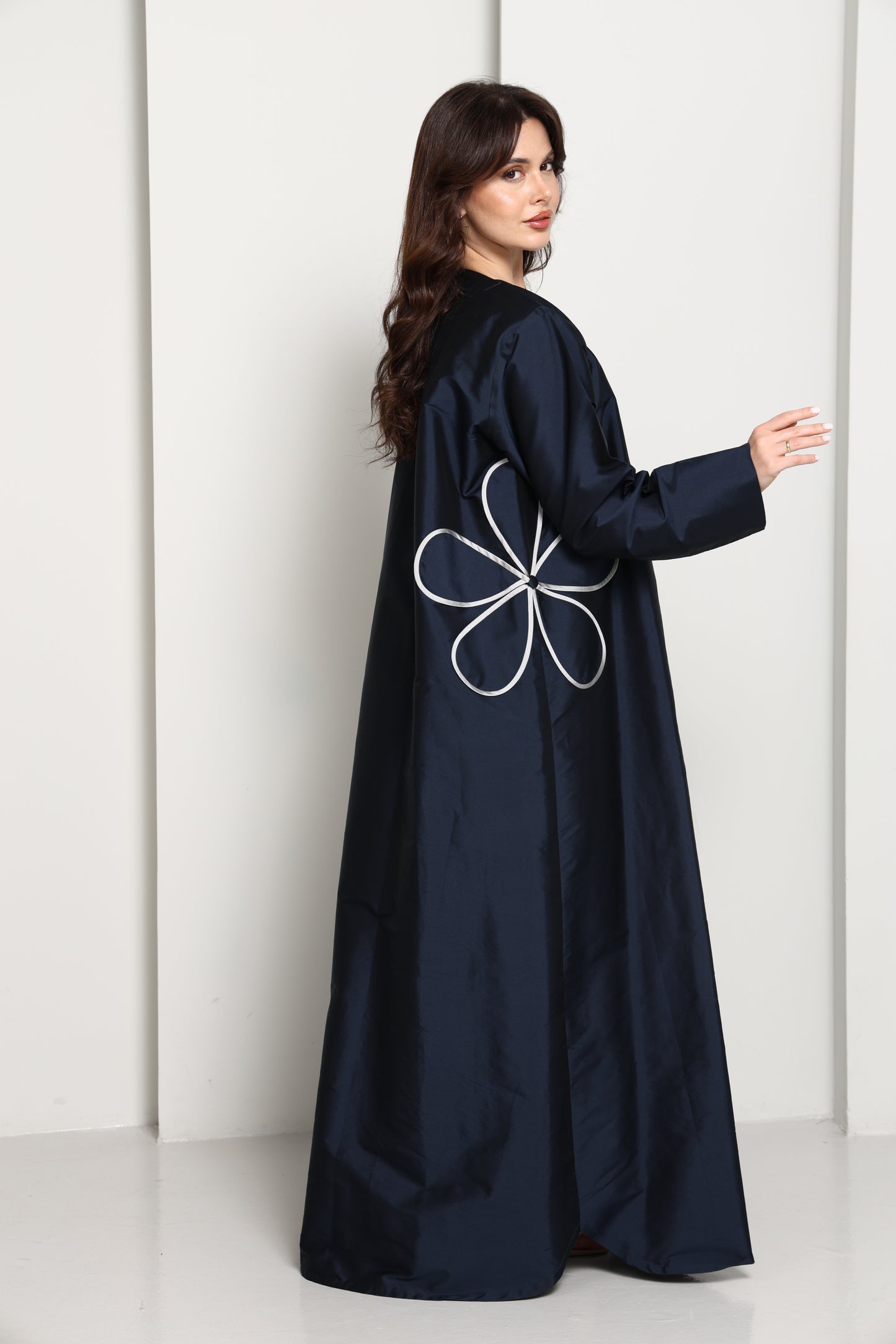 The Midnight Bloom Taffeta Abaya