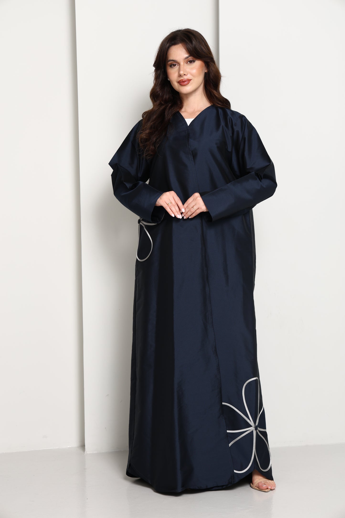 The Midnight Bloom Taffeta Abaya
