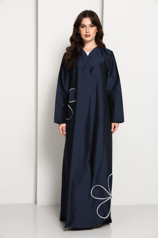 The Midnight Bloom Taffeta Abaya
