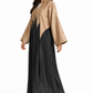 Two-Tone Taffeta Abaya with Geometric Paneling