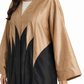 Two-Tone Taffeta Abaya with Geometric Paneling
