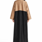 Two-Tone Taffeta Abaya with Geometric Paneling