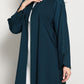 Embellished Midnight Teal Open Abaya