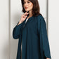 Embellished Midnight Teal Open Abaya