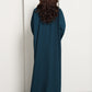 Embellished Midnight Teal Open Abaya