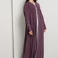 Elegant A-Line Abaya with Thread Work Detailing I Hand-Embellished | Premium Fabric Occasion Wear