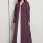 Elegant A-Line Abaya with Thread Work Detailing I Hand-Embellished | Premium Fabric Occasion Wear