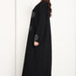 Jet Black Abaya with Hand-Placed Crystal Swirls