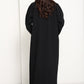 Jet Black Abaya with Hand-Placed Crystal Swirls