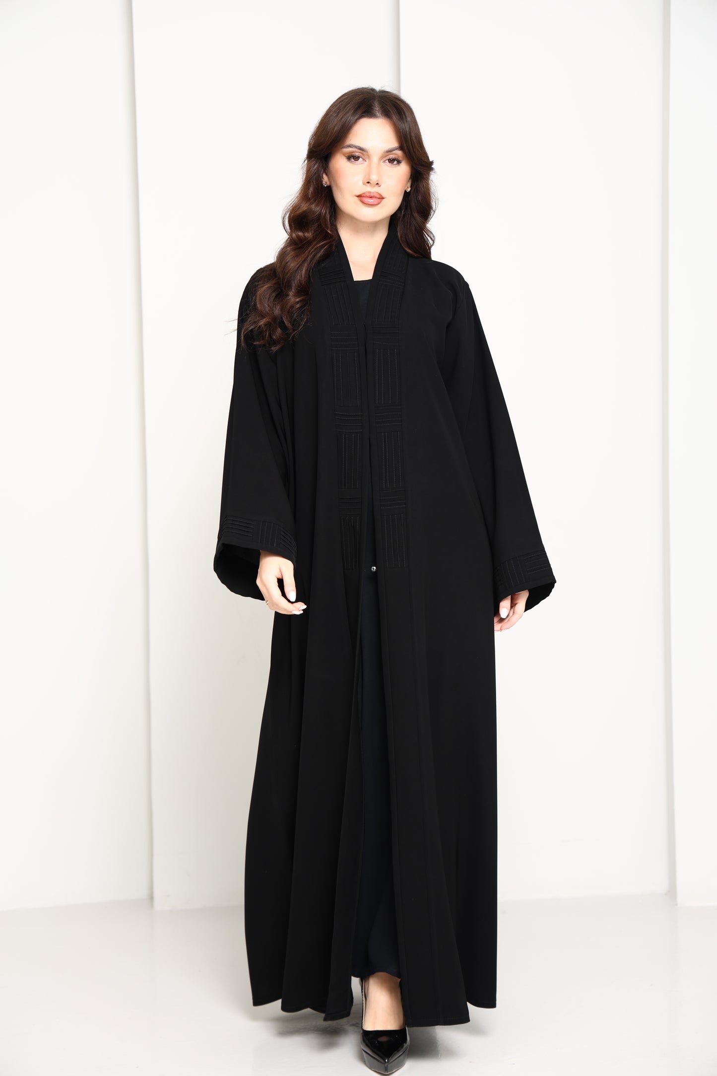 Premium Fabric Modern Abaya | Front Open A-Line Abaya for Office & Evening Wear