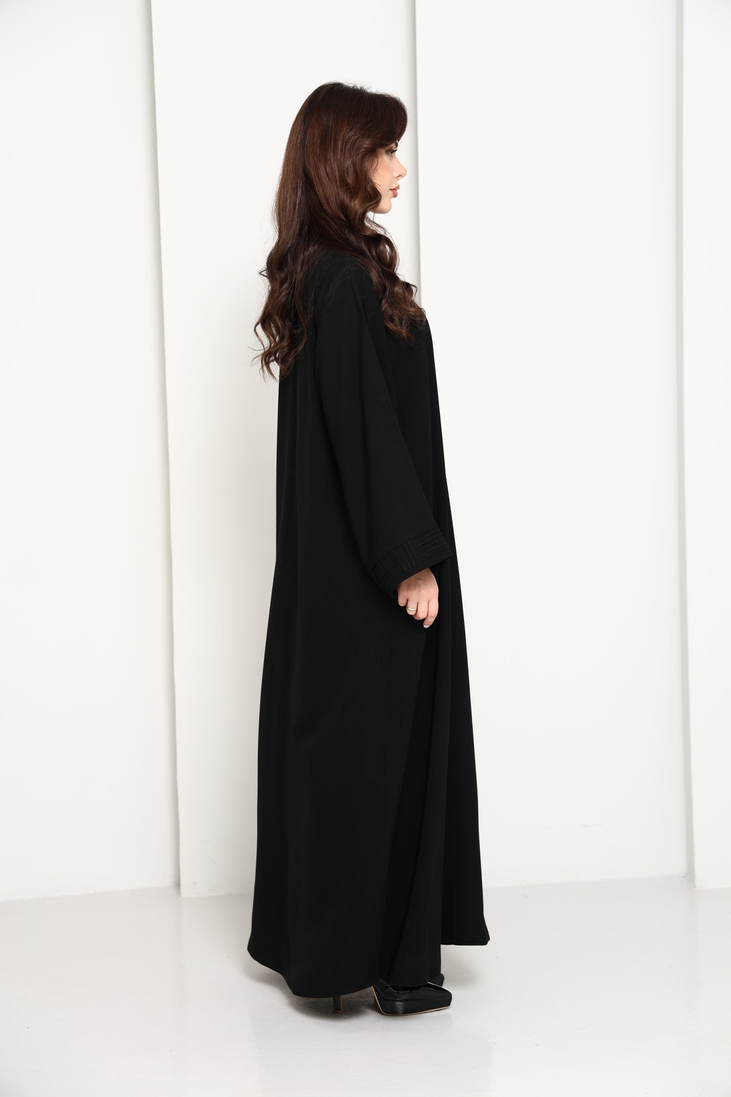 Premium Fabric Modern Abaya | Front Open A-Line Abaya for Office & Evening Wear