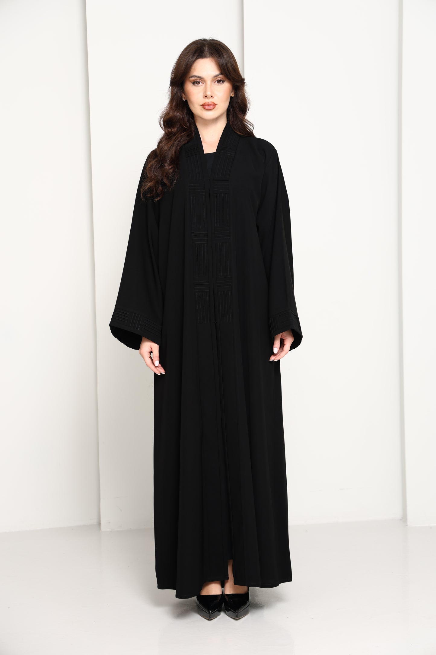 Premium Fabric Modern Abaya | Front Open A-Line Abaya for Office & Evening Wear