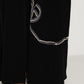 Jet Black Abaya with Asymmetrical Thread-Work