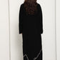 Jet Black Abaya with Asymmetrical Thread-Work