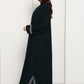 Emerald Celestial Crystal Abaya I Deep Forest Green Open Front Luxury Abaya with Star Scatter Rhinestone Cuffs & Hem