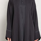 Charcoal Grey  Abaya with Vertical Contrast Stitch Panel