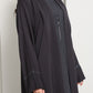 Charcoal Grey  Abaya with Vertical Contrast Stitch Panel