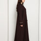 Dark Chocolate Blazer-Style Abaya I Open Front  Abaya with Lapel Collar, Pockets & Piping Cuffs