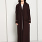 Dark Chocolate Blazer-Style Abaya I Open Front  Abaya with Lapel Collar, Pockets & Piping Cuffs