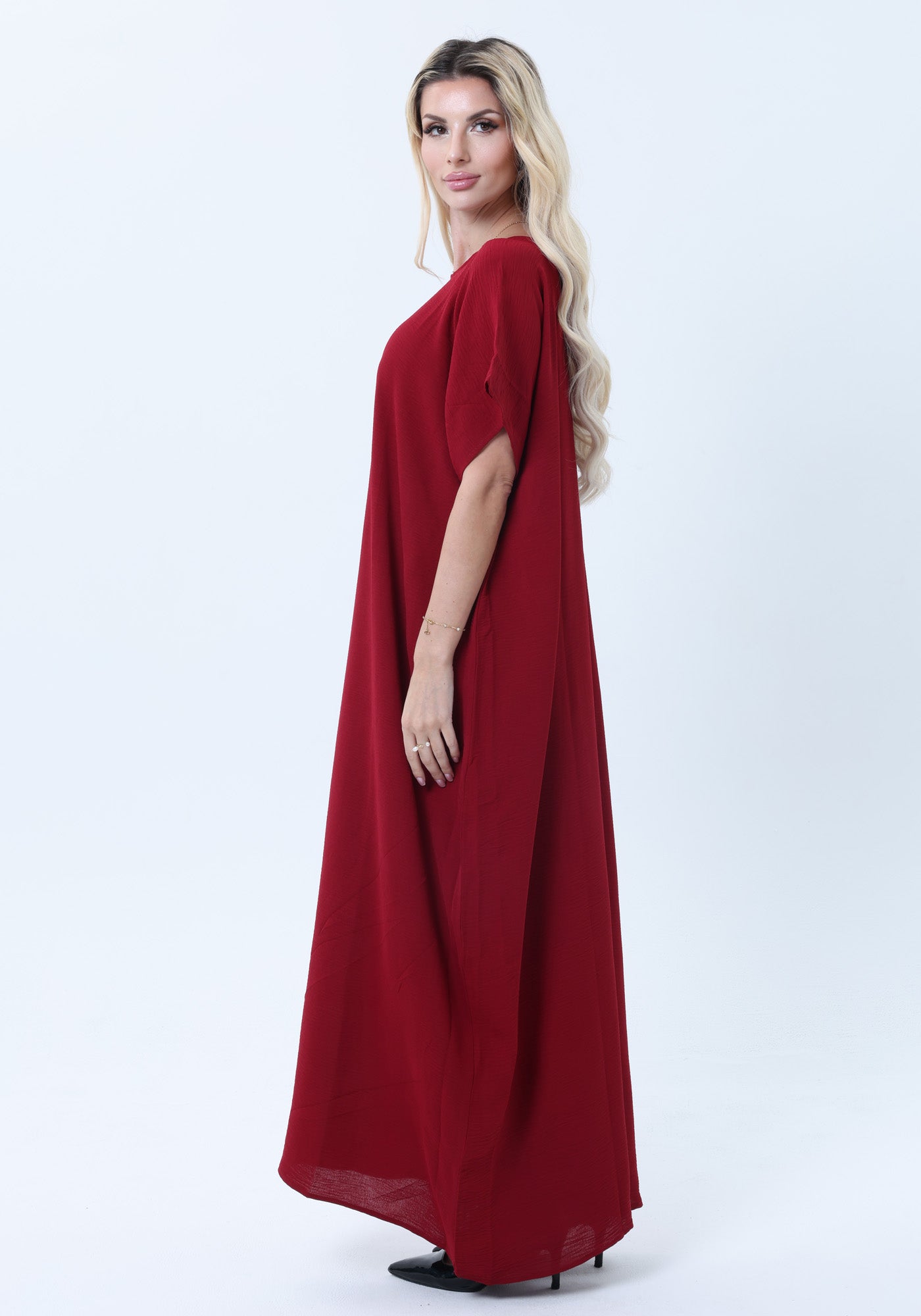 Maroon CEY Fabric Inner Slip Dress for Abaya – Soft Underdress