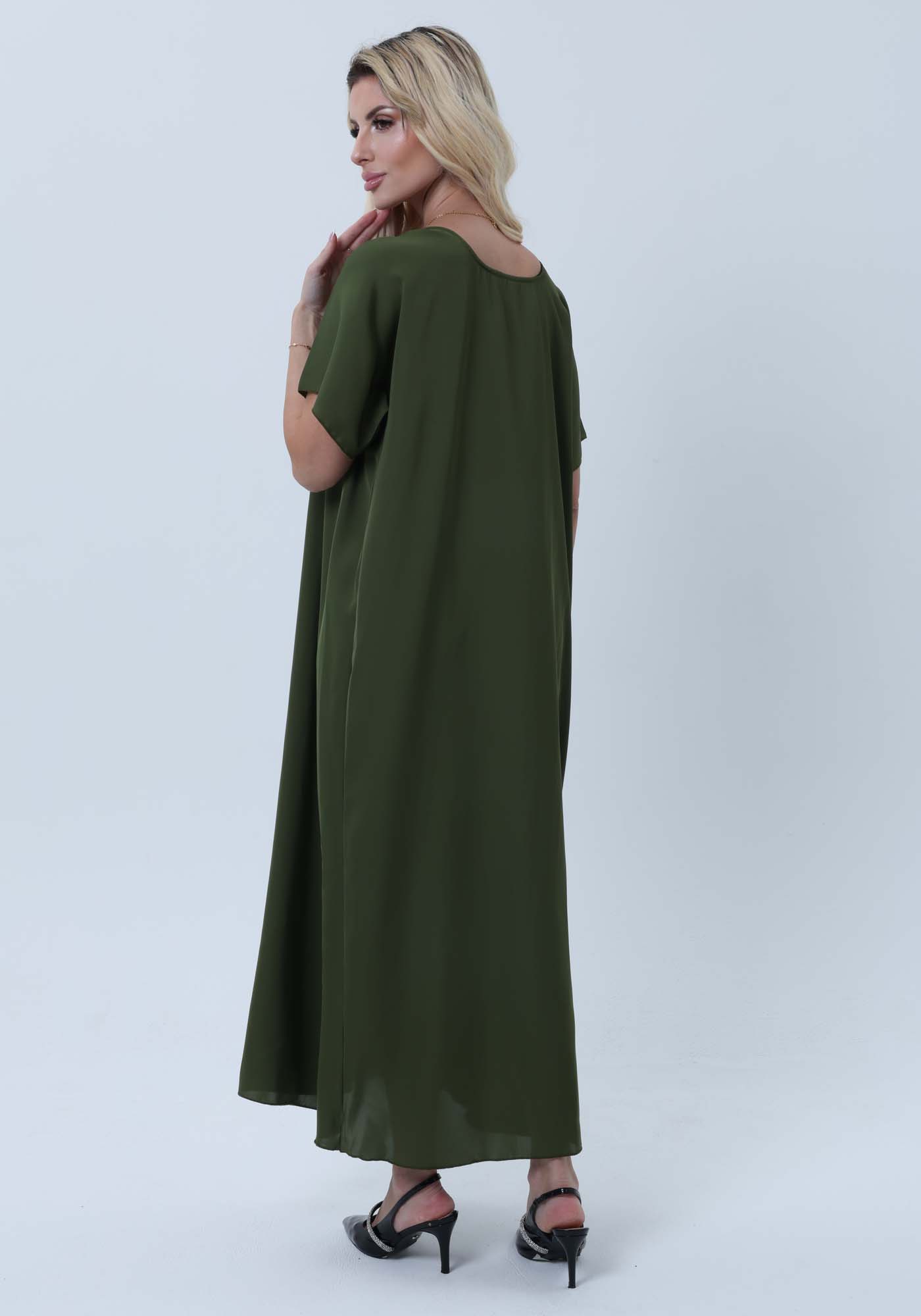 Green Nida Fabric Inner Slip Dress for Abaya – Soft Underdress