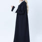 Navy & White Contrast Collar Professional Abaya with Headscarf